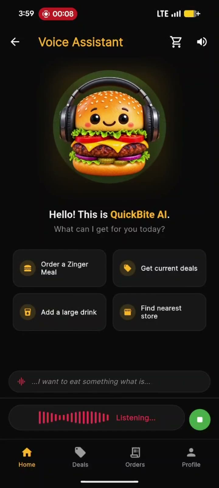 QuickBite AI — Let users discover what to eat and order it by voice
